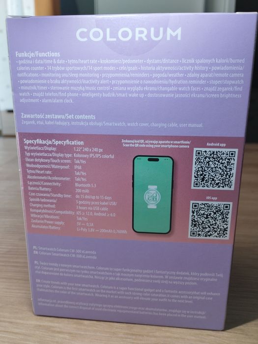 Smartwatch 1,22" IP68