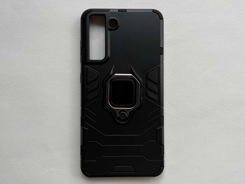 Samsung Galaxy S21 FE чохол Iron Grip магніт підставка чорний пластик