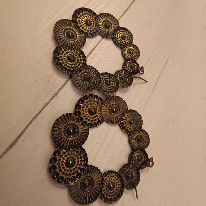 Kolczyki duże metalowe koła / biżuteria / boho
