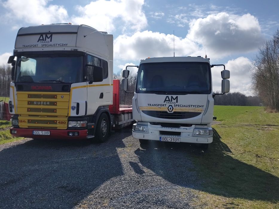 Transport maszyn ciągników przyczep koparek laweta do 14 ton