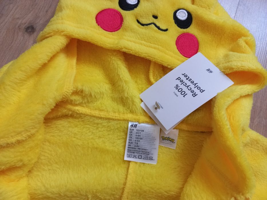 Przebranie kombinezon pikachu pokemon h&m 122/128