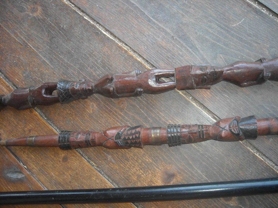 Lanças africanas antigas vintage madeira exotica