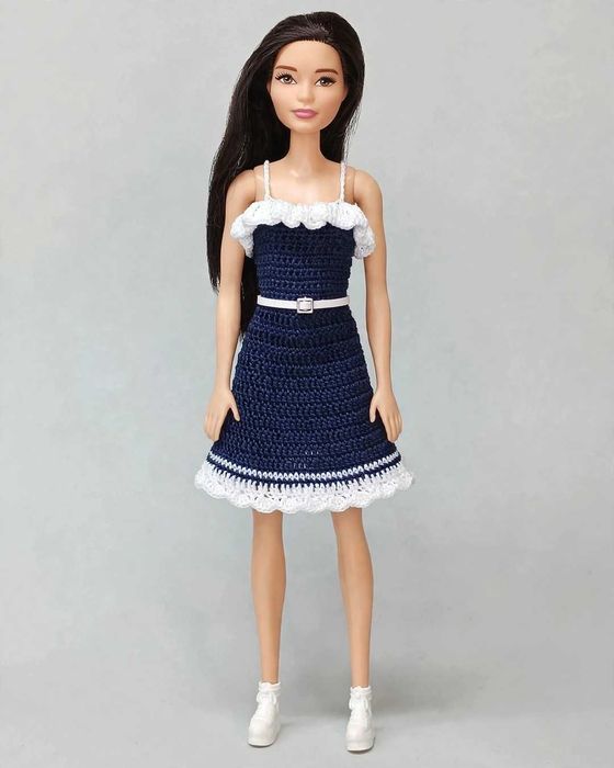 Ubranka dla standardowych lalek Barbie - Sukienka na ramiączkach