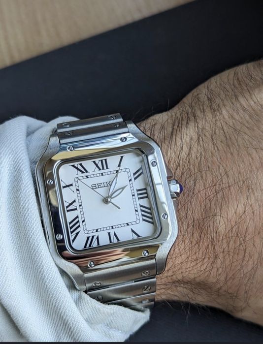 Seiko mod biały elegancki garniturowiec kostka