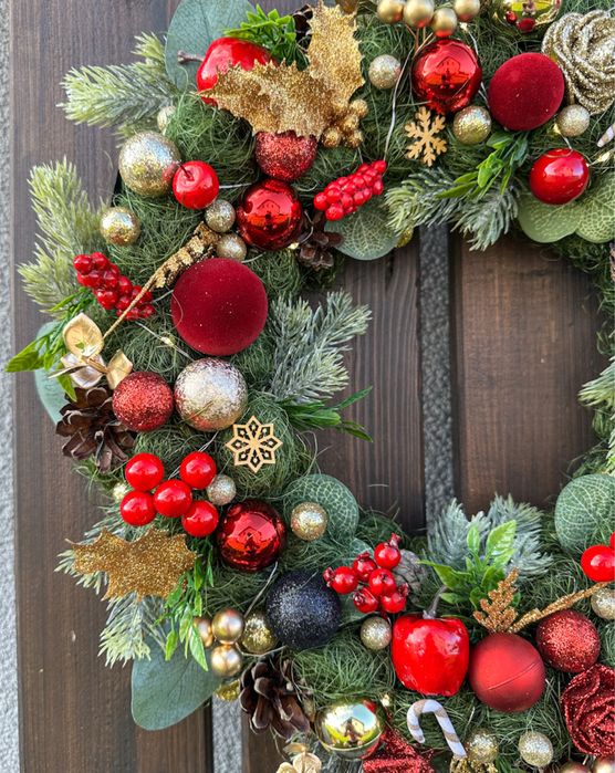 Wianek na drzwi ze światełkami 38cm 251209