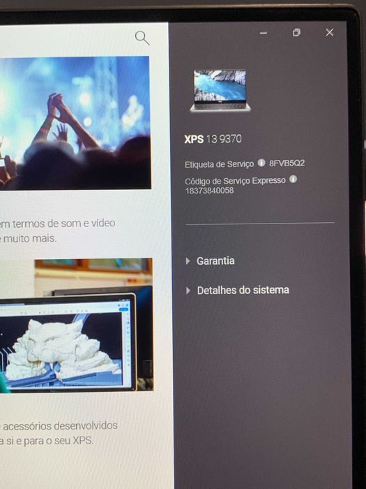 DELL XPS 13" 9370 C/ i7 + 16GB RAM + 256GB SSD + Bateria NOVA
