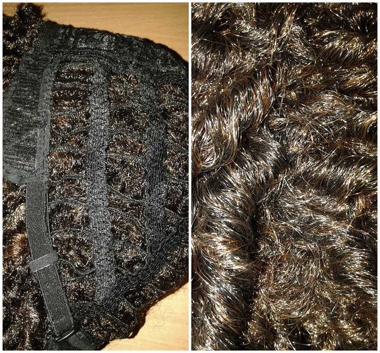 Brązowa peruka z dredami dredy afro loki lokowana cosplay wig brązowy