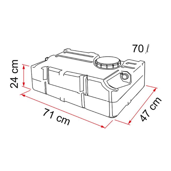 Depósito de água especial Fiamma Tank 70L (Autocaravana / Campervan)