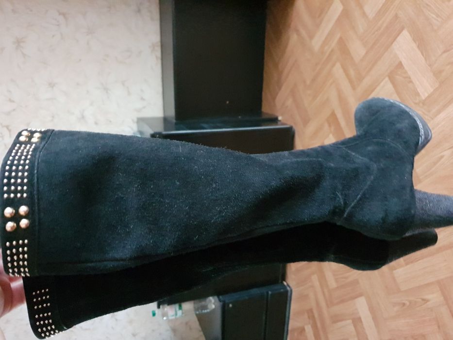 Сапоги из натуральной замши