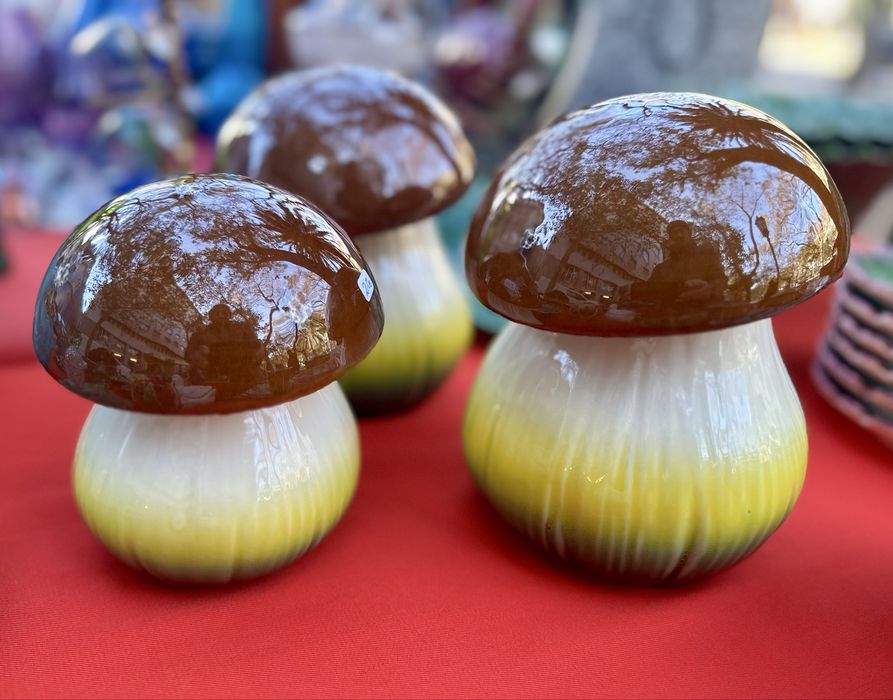 Cogumelos caixa em ceramica