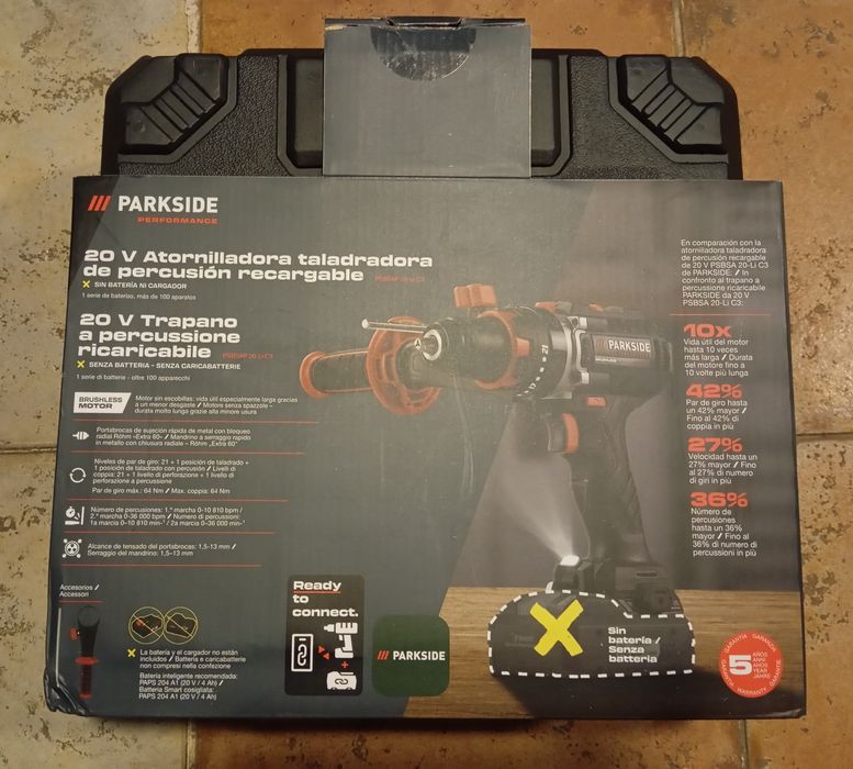 Berbequim de percussão Parkside Performance 20V