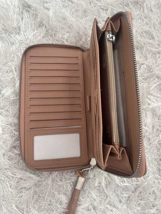 Pojemny portfel brązowy
