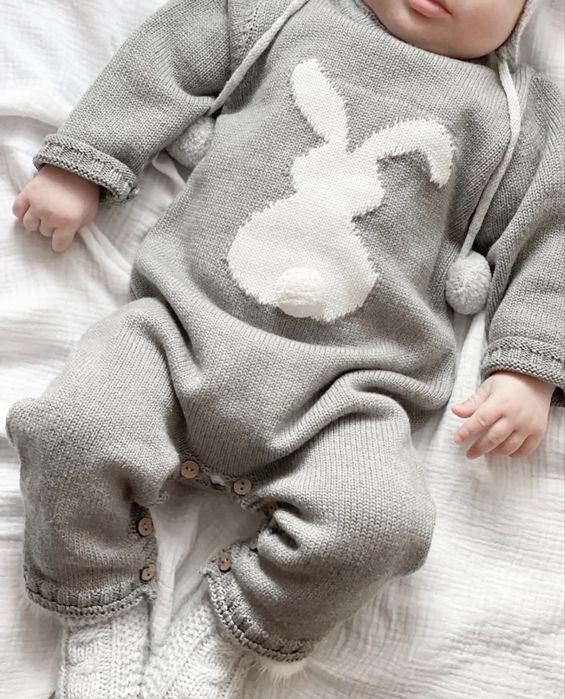 Демісезонний комбінезон “Зайчик” сірий (9-12м)