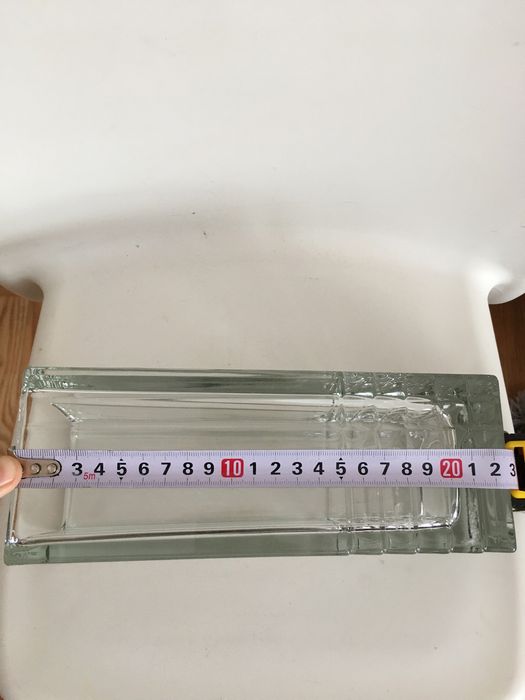 Duży wazon szklany/kryształowy kwadratowy ciężki (1,6kg) vintage