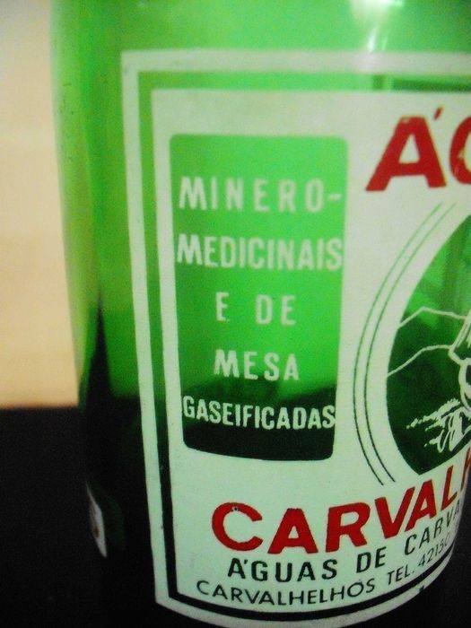 Garrafa antiga da Água de Carvalhelhos - Pirogravada
