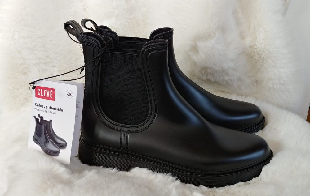 Cleve Kalosze Damskie 39 Czarne Eleganckie