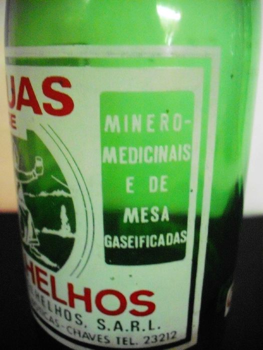 Garrafa antiga da Água de Carvalhelhos - Pirogravada