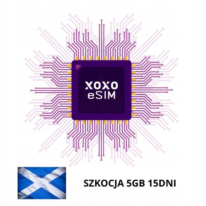 XOXO eSIM Internet mobilny w Szkocji,Szkocja Anglia UK 5GB 15 dni