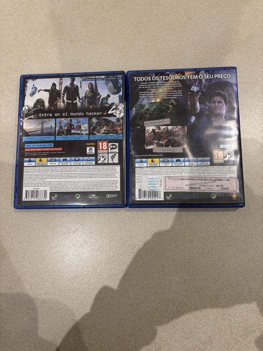 jogos ps4( uncharted 4 e watch dogs 2)