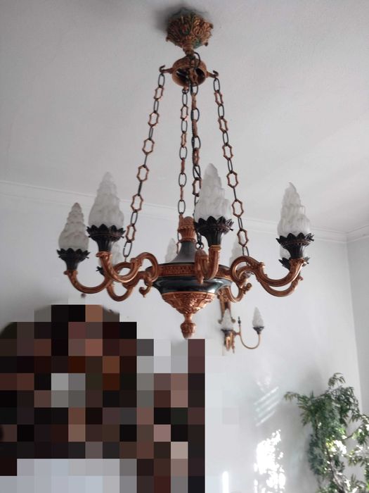 Elegante Conjunto Clássico de Lustre e Apliques (Estilo Vintage)