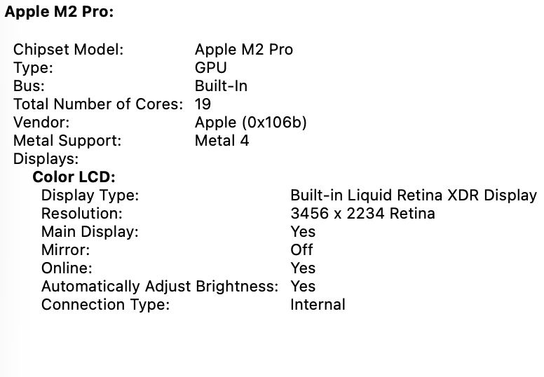 MacBook Pro 16’ 2023 12/19 Core M2 Pro 16Gb 512Gb 99%