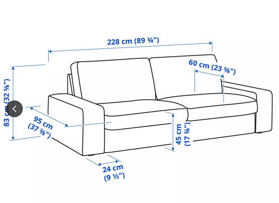 Sofá IKEA Kivic 3 lugares + Repousa pés