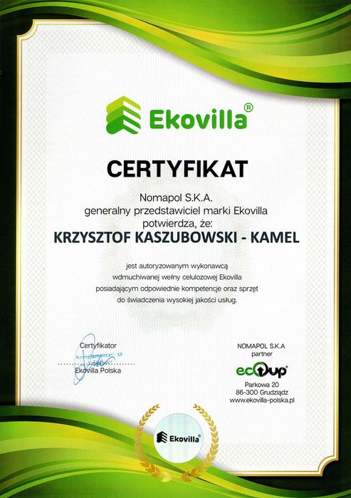 ocieplenie poddasza celuloza naprawa izolacja kuna docieplenie strop