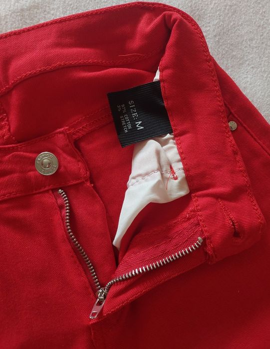Calças Algodão Slim Vermelhas, M