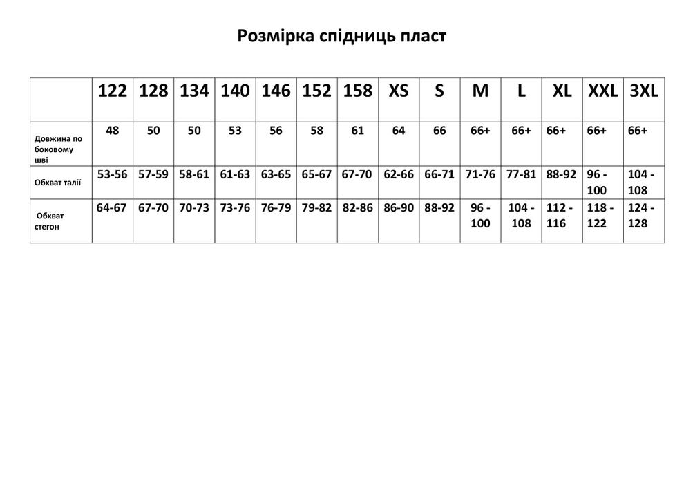 Однострій спідниця пласт