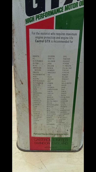 Lata de óleo Castrol GTX