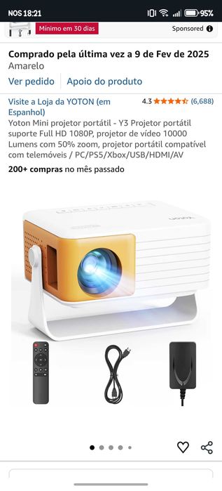 Projetor yoton Home Cinema