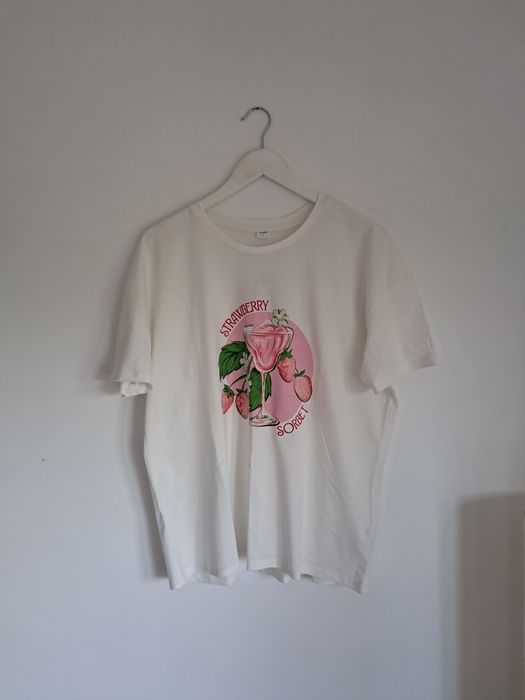 Nowy bawełniany t-shirt z nadrukiem, Pepco