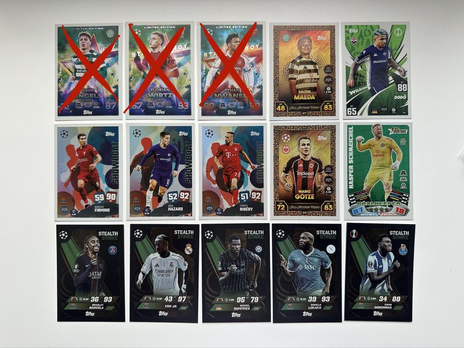 Футбольні картки Panini Messi Ronaldo  Topps Match Attax 2025/26 Champions League Dembele Kvaratskhelia Yamal Kane Mbappe