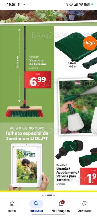 Vassoura exterior do Lidle ideal para jardins