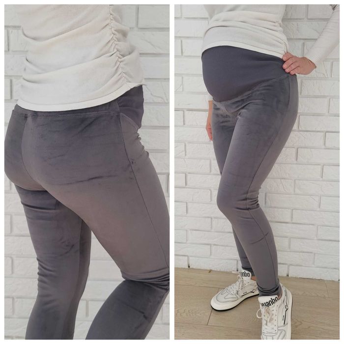 Теплі велюрові лосини для вагітних на хутрі  різні кольори 42-56р.