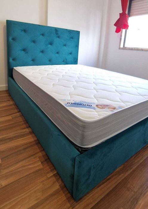 Camas de Casal Estofadas de Luxo 199€ Disp. em Várias Cores! 190x140m!