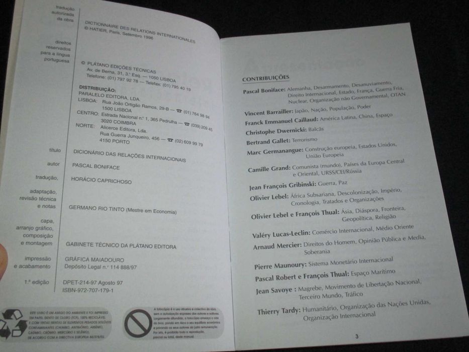 Livro Dicionário das Relações Internacionais Pascal Boniface