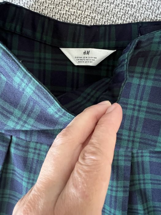 Galowa spódnica mini plisowana w szkocką kratę 164 cm 13-14 lat