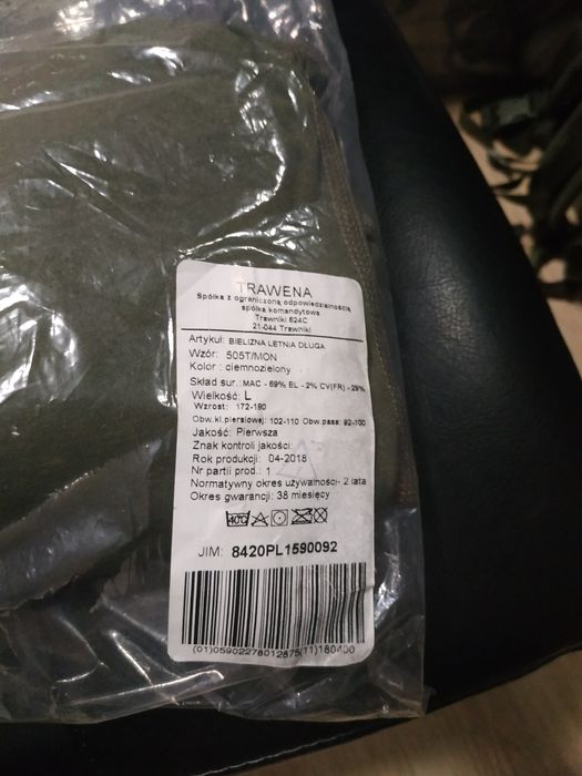 Bielizna letnia długa 505t/mon nowa rozmiar L