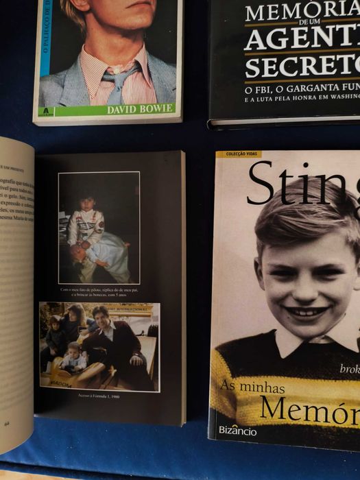 Lote 4 Livros Biografias e Histórias Reais - David Bowie, Sting, María de Villota e Mark Felt (Garganta Funda)
