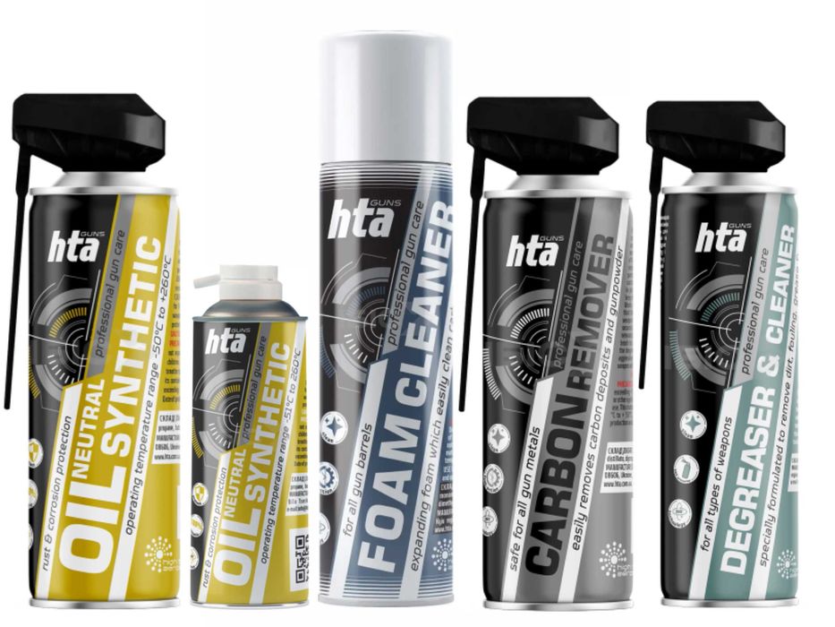 HTA, GNP, Bore Tech - Засоби для чищення зброї: очисники, мастила