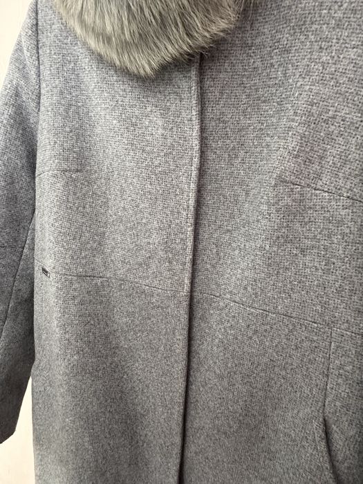 Зимове жіноче пальто, сірий/блакитний