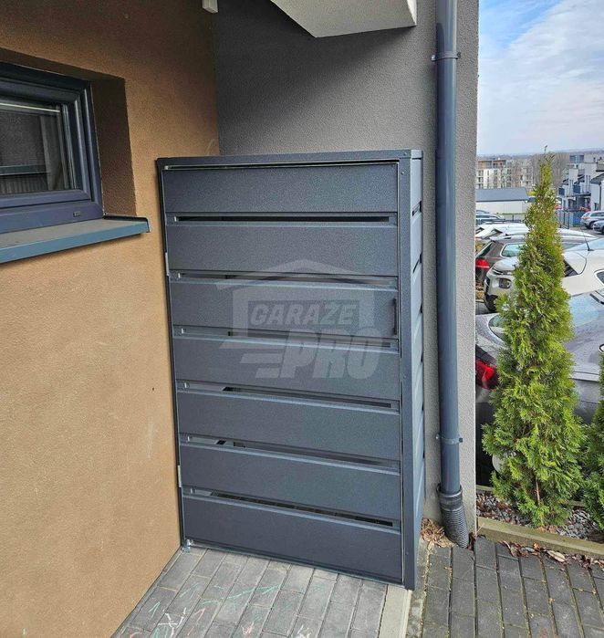 Wiata śmietnikowa dach prosty 1x0,5m Antracyt GP354