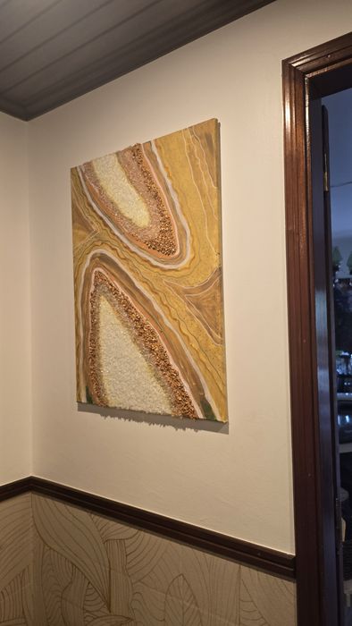 Arte acrilica e cristais sobre tela