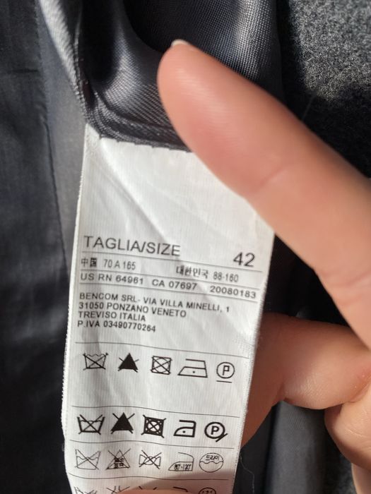 Płaszcz wełniany szary Sisley rozmiar 36