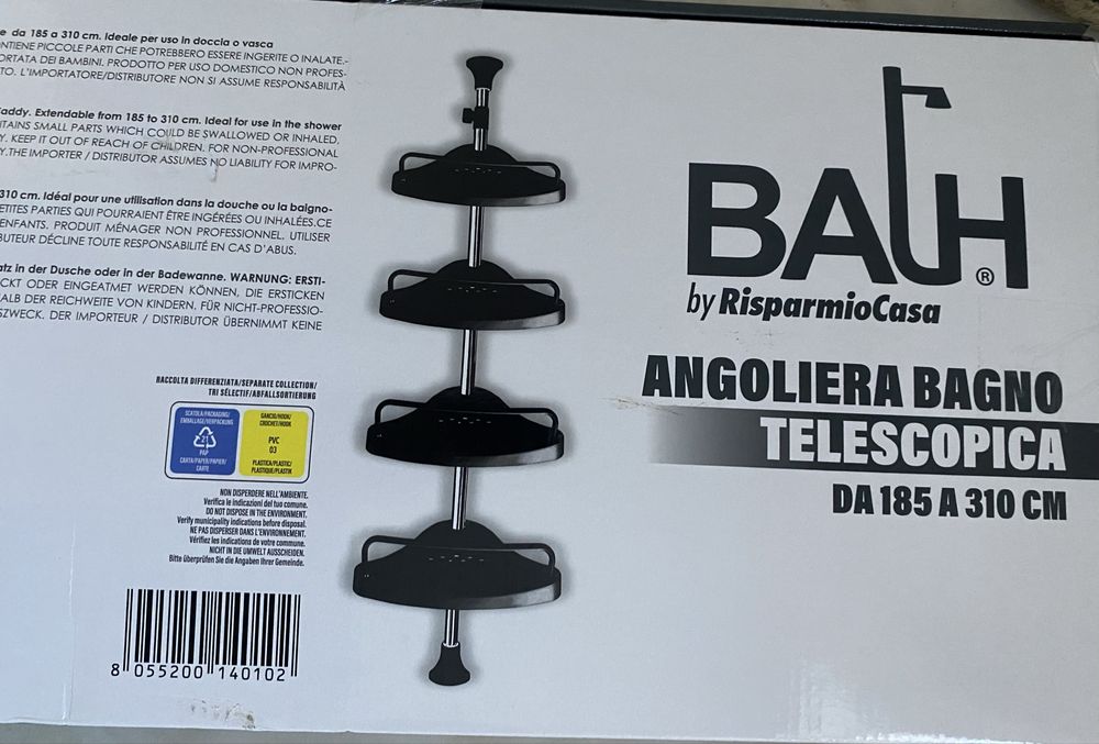 Телескопічна кутова полиця в ванну кімнату BalH by Risparmio Casa