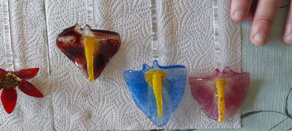 Conjunto de 5 flores em cristal