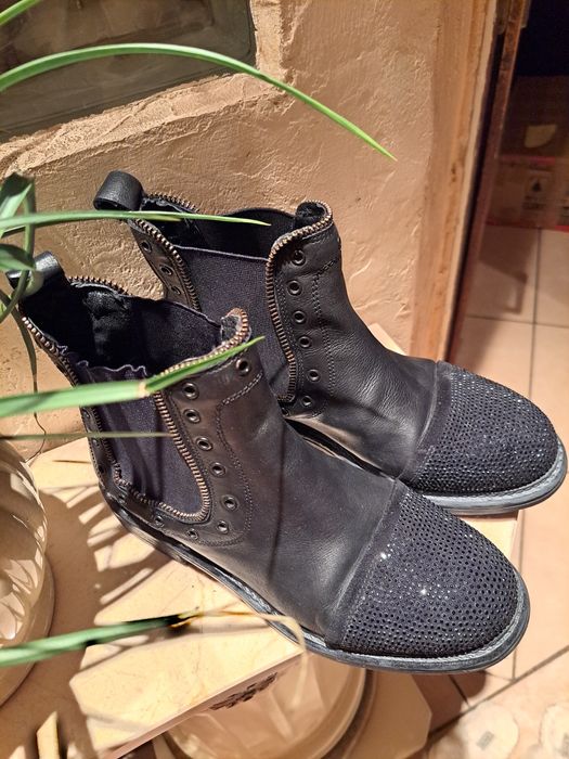 Botki skórzane Włoskie/ Bruno Premi rozm.37