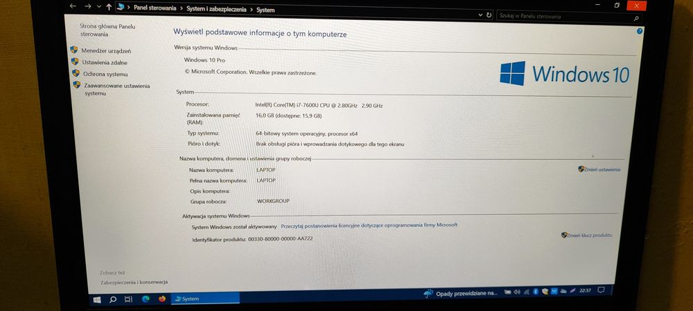 Laptop biznesowy Dell latitude 7280 16Gb i7