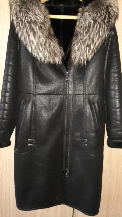 Дублянка з натуральним хутром чорнобурки